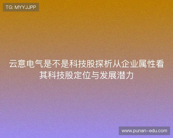 云意电气是不是科技股探析从企业属性看其科技股定位与发展潜力
